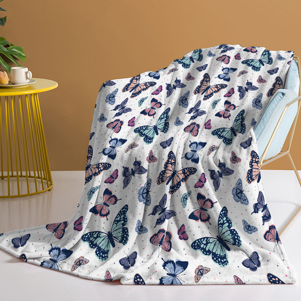 Garden Purple Butterfly Throw Blanket