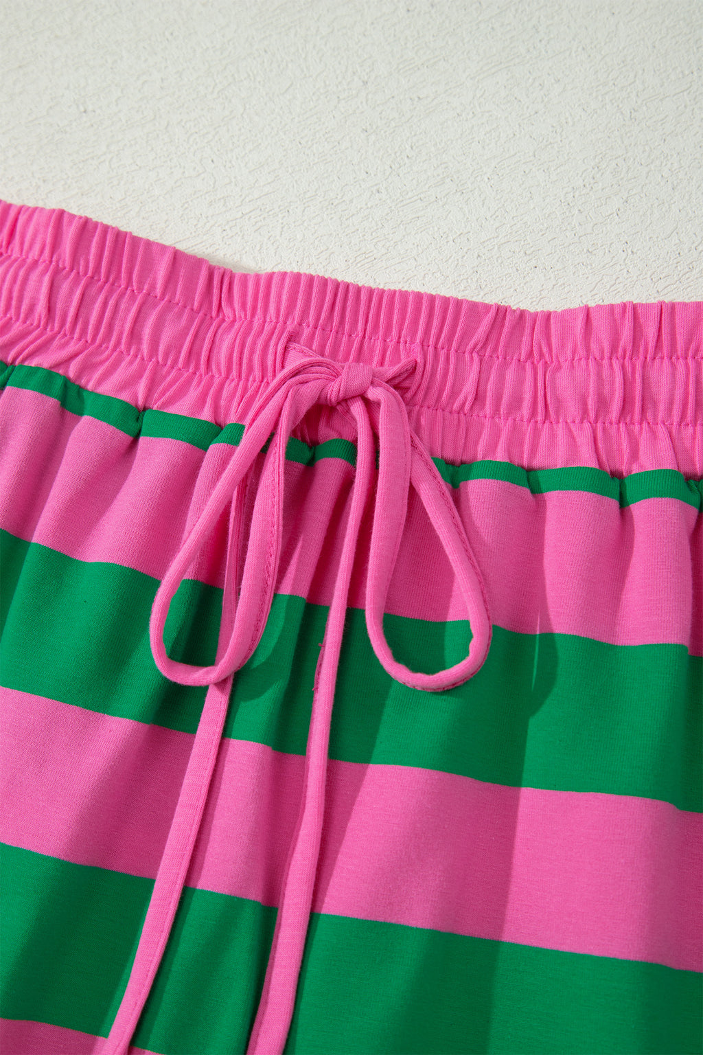 Pink Stripe Dolman Tee Drawstring Skort Athletic 2pcs Set
