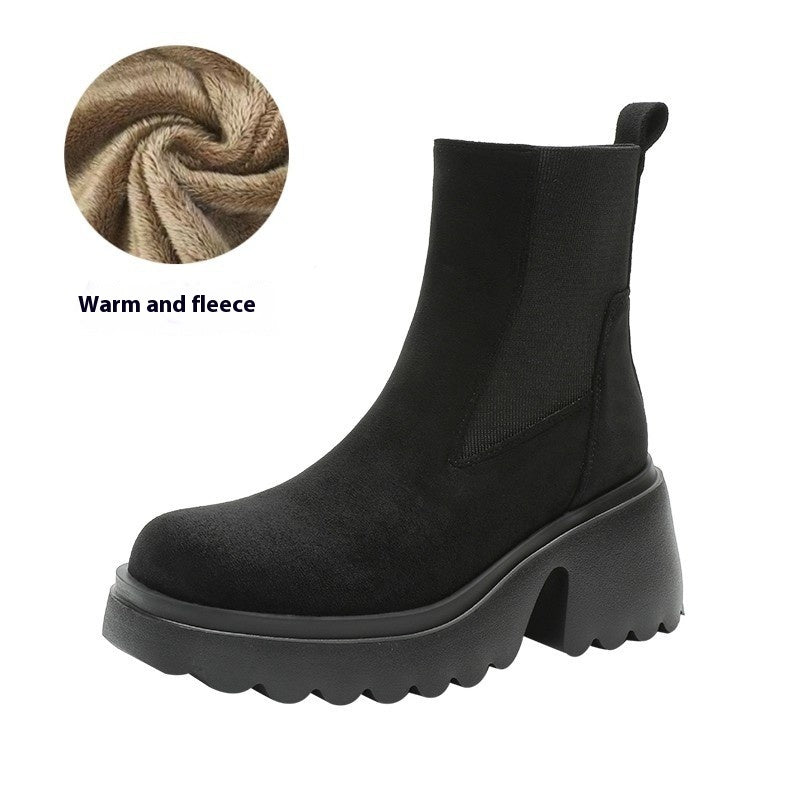 High Heel Suede Stretch Boots