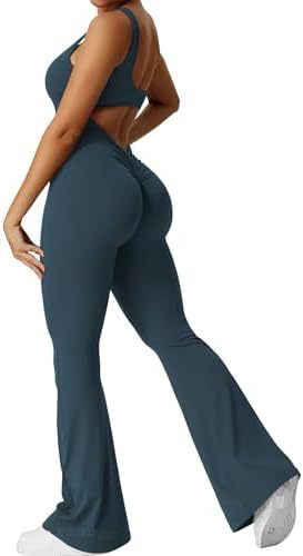Flared Leg One-Piece Jumpsuit