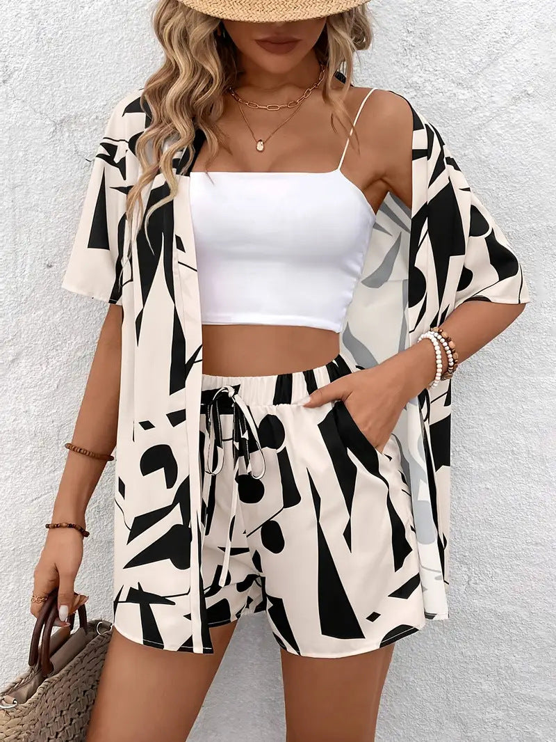 Printed Set Shirt And Shorts Two-piece