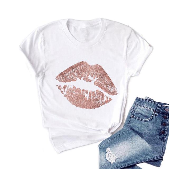 Printed Short Sleeve Round Neck Loose Short Sleeve Top