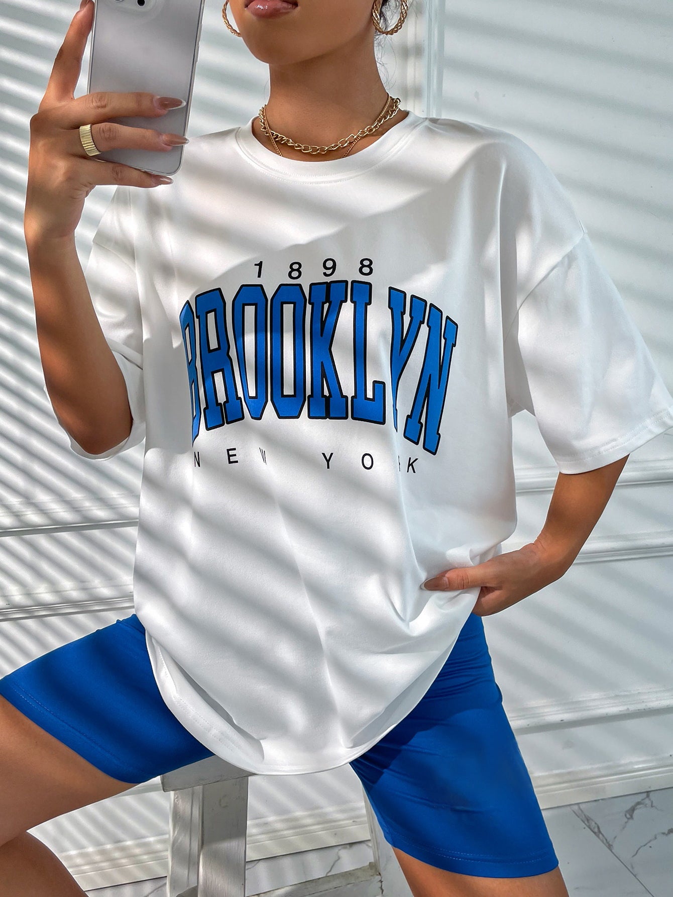 Summer Fashion Casual  Drop Shoulder Women's T-shirt
