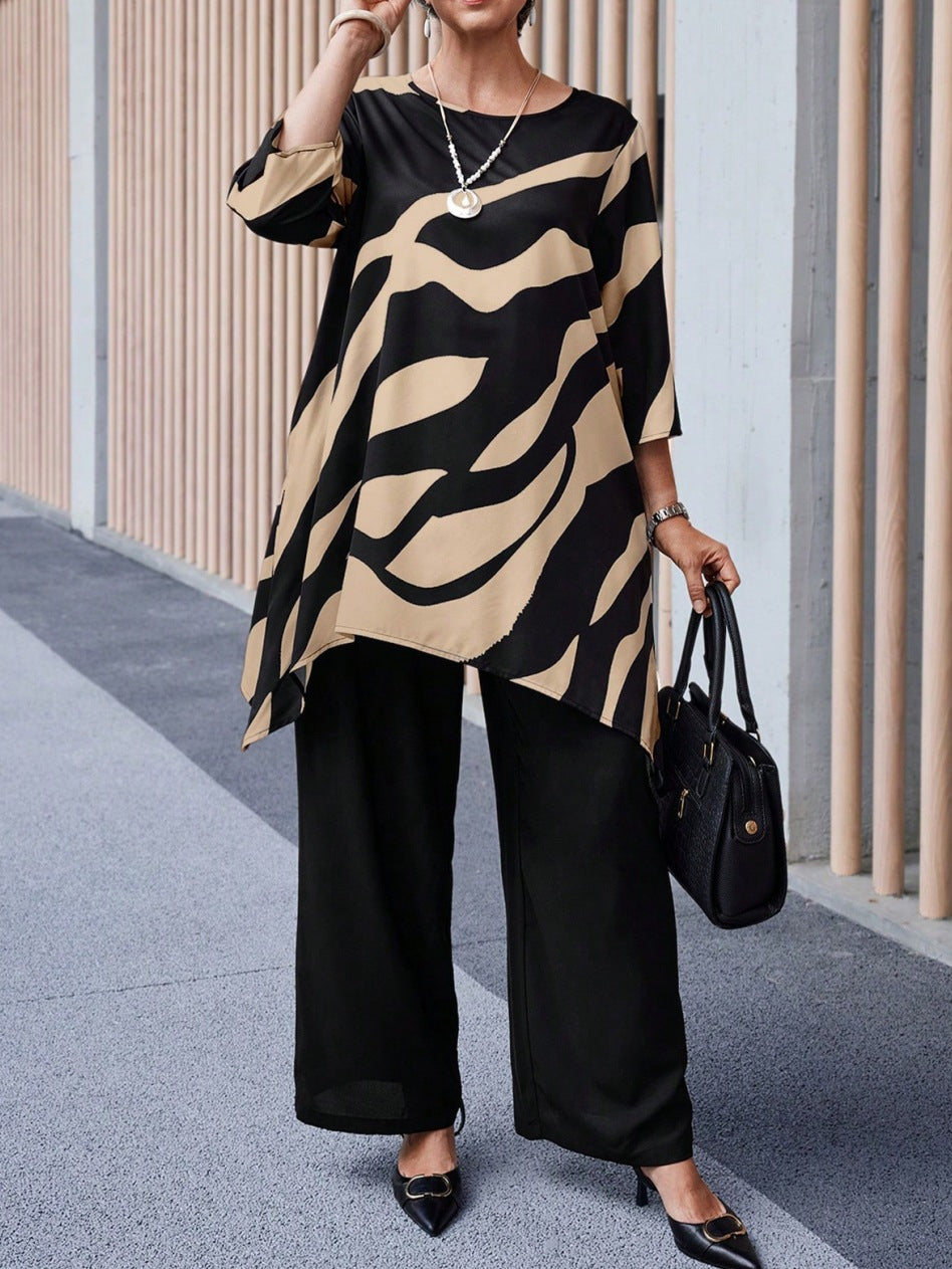 Plus-size Casual Straight-leg Pants Sets
