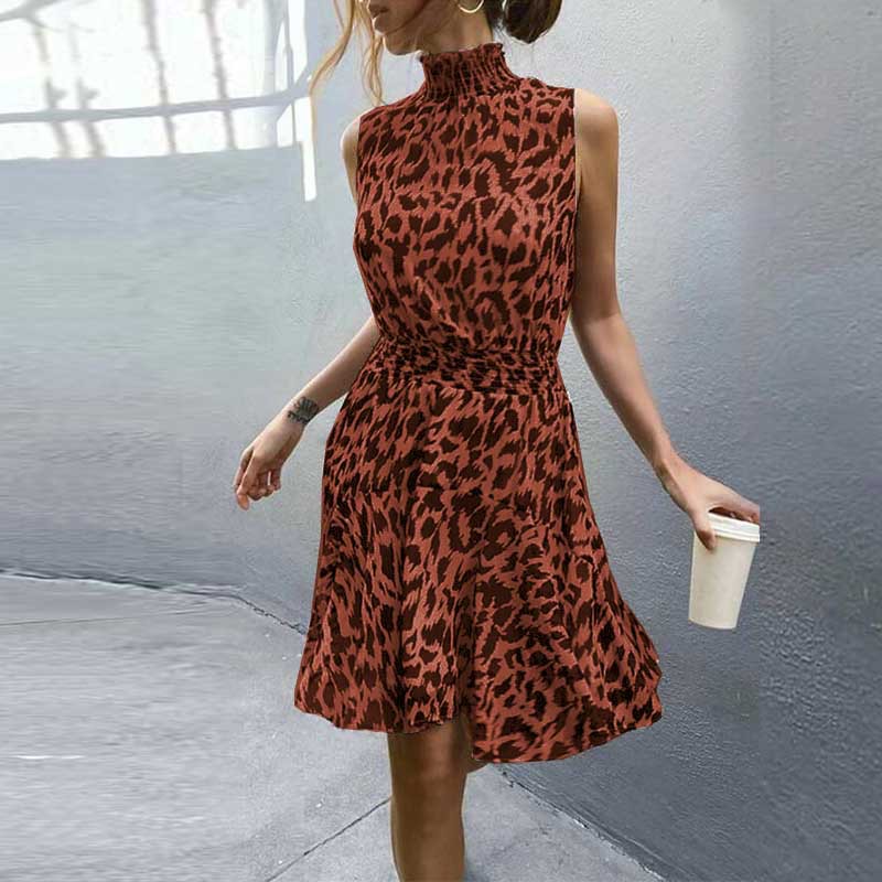 High neck tunic dress