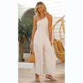 Loose Wide-leg Cotton And Linen Jumpsuit