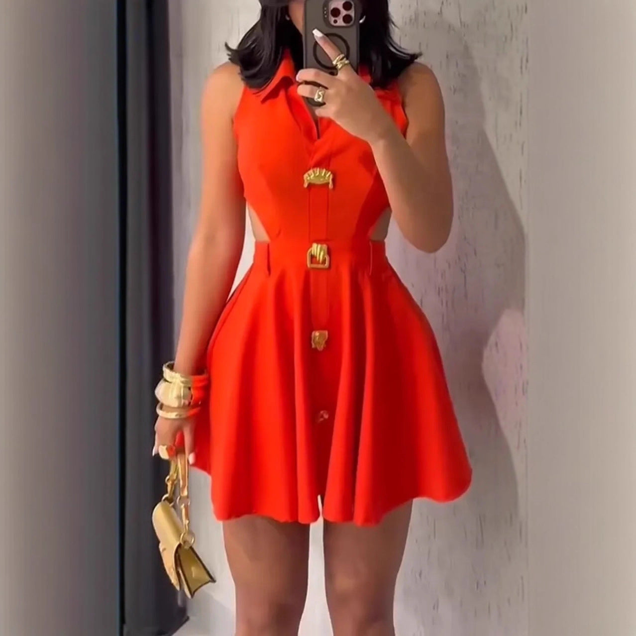 Elegant Sleeveless A-line Skirt Dress