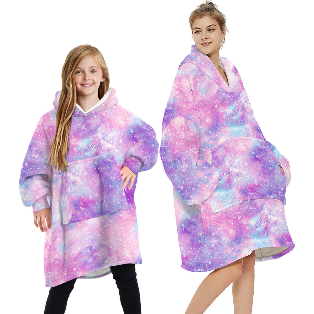 Cow pattern blanket parent child sweater