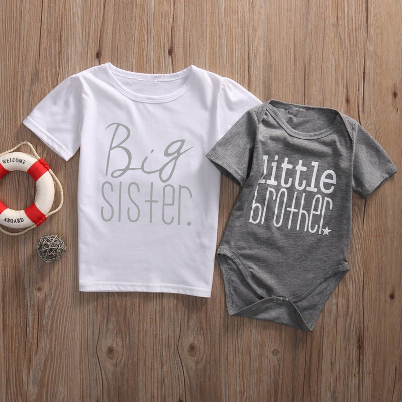 Sisters And Brothers Printed Kids Short Sleeve