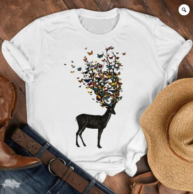 Loose Large Fashion Butterfly T Shirt