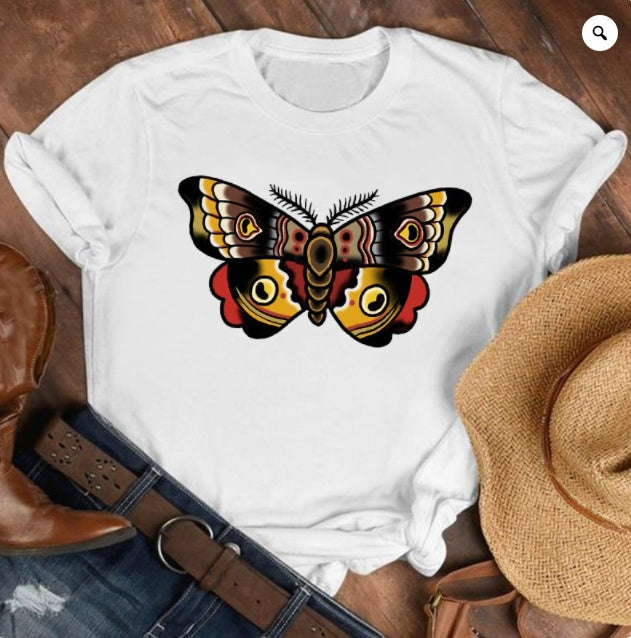 Loose Large Fashion Butterfly T Shirt