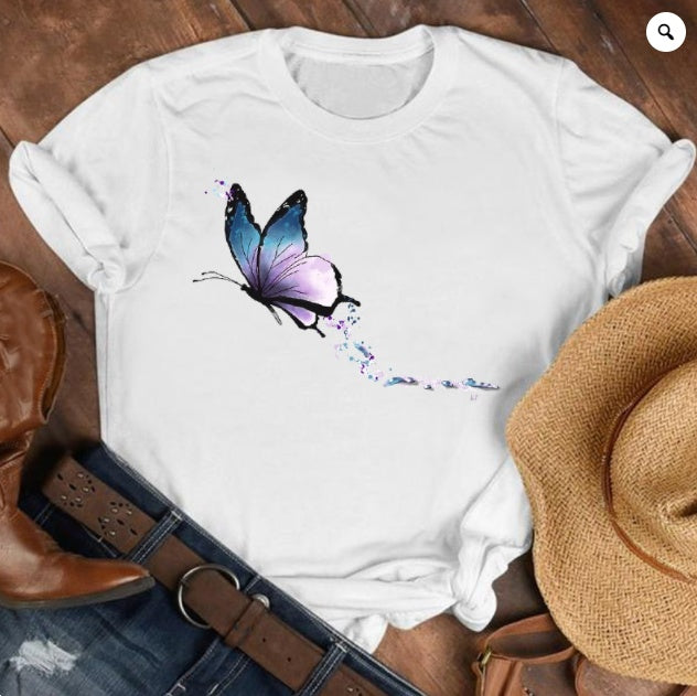 Loose Large Fashion Butterfly T Shirt