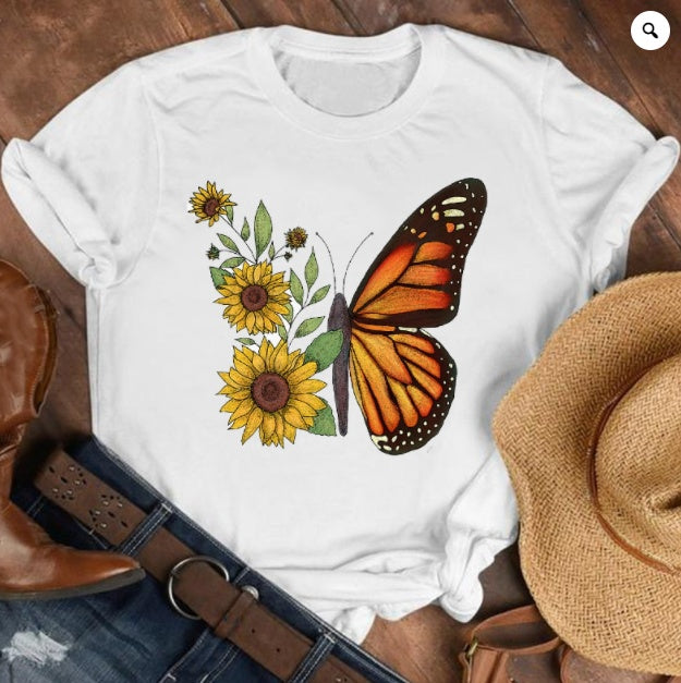 Loose Large Fashion Butterfly T Shirt