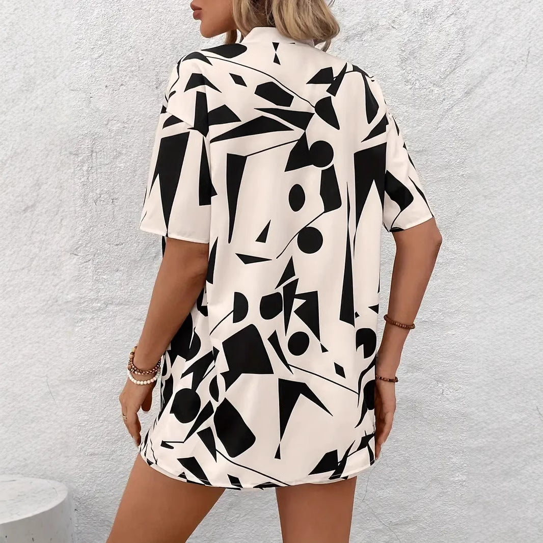 Printed Set Shirt And Shorts Two-piece