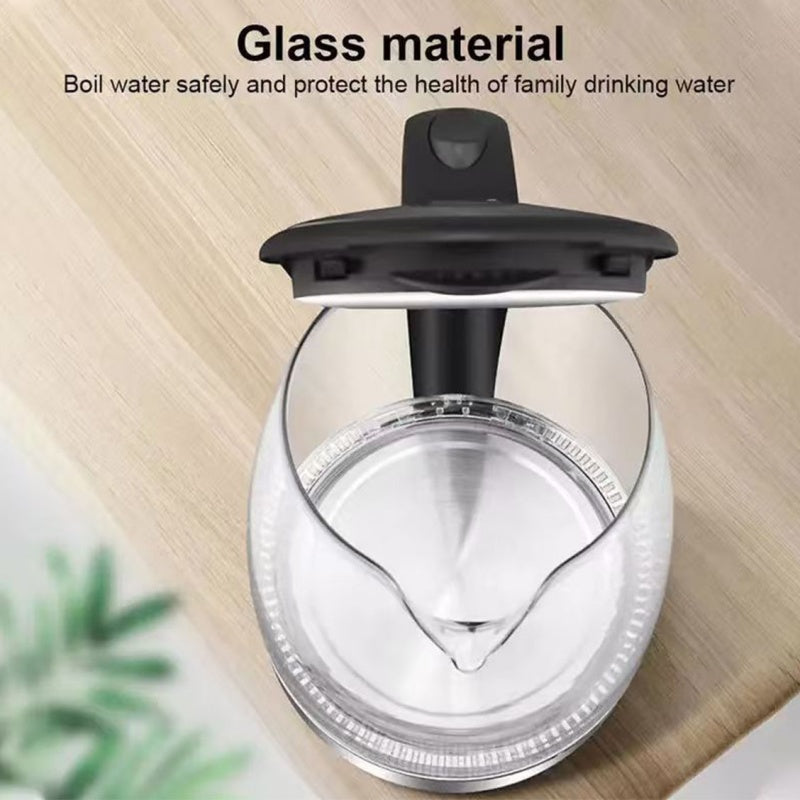 2L Electric Kettle Fast Boil Quiet Glass Kettle 360 Blue LED Boil-Dry Protection