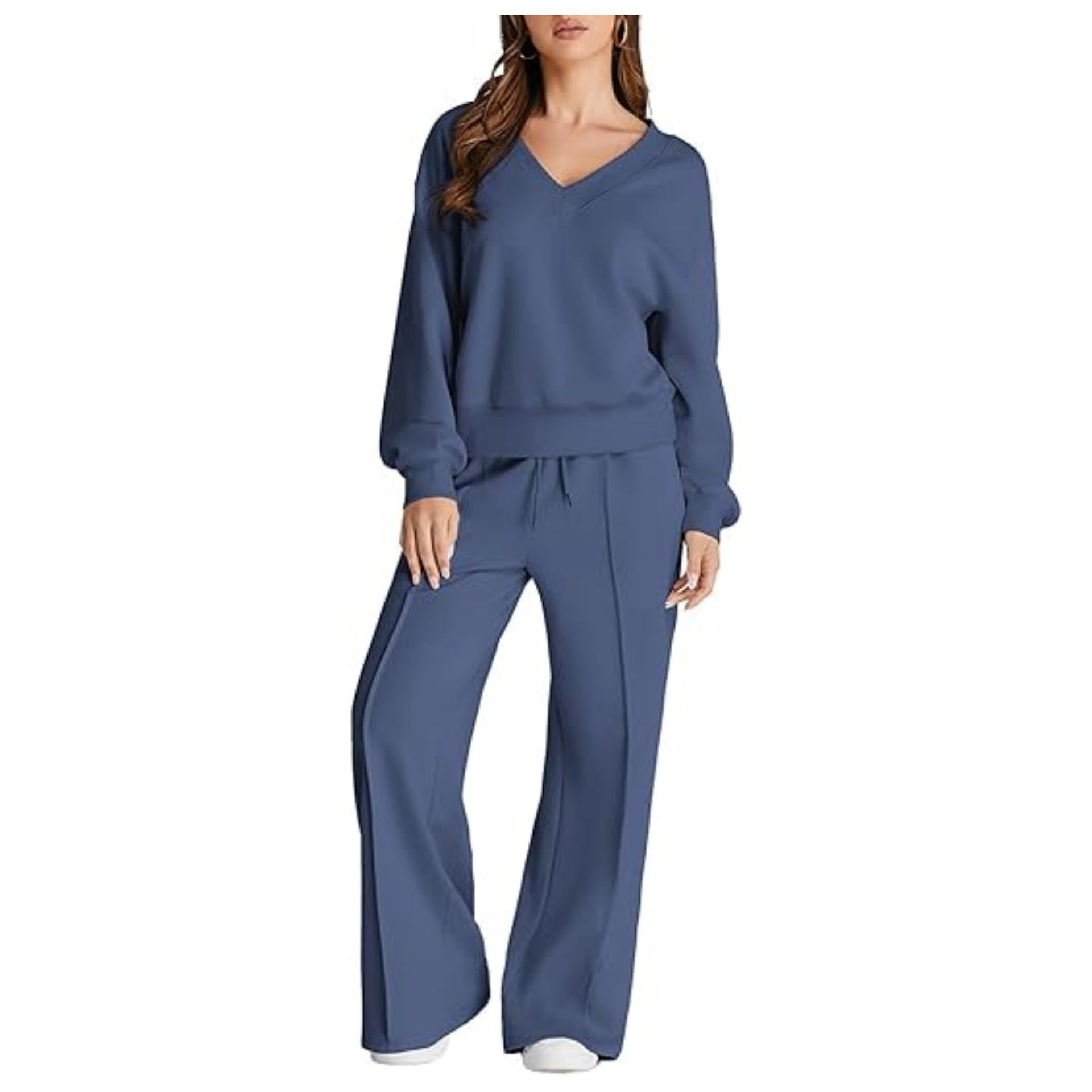Simple Solid-color Versatile Casual Womens Set