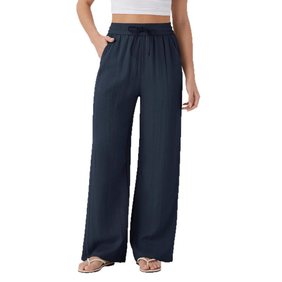 Wide Leg Loose Drawstring Trousers