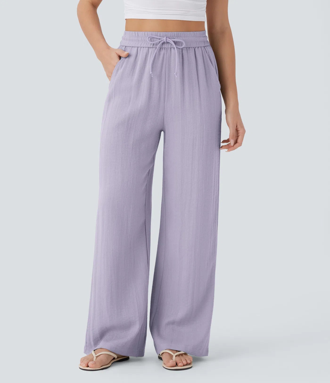 Wide Leg Loose Drawstring Trousers