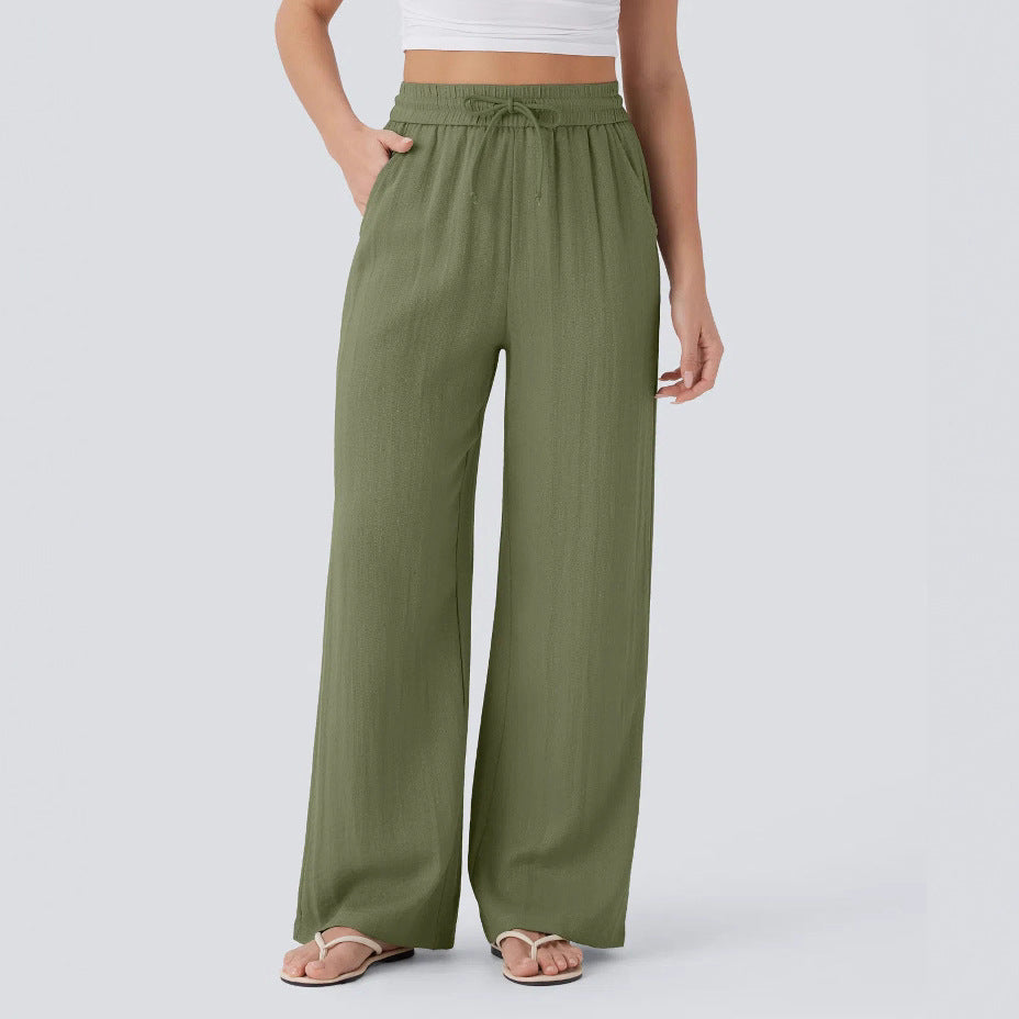 Wide Leg Loose Drawstring Trousers