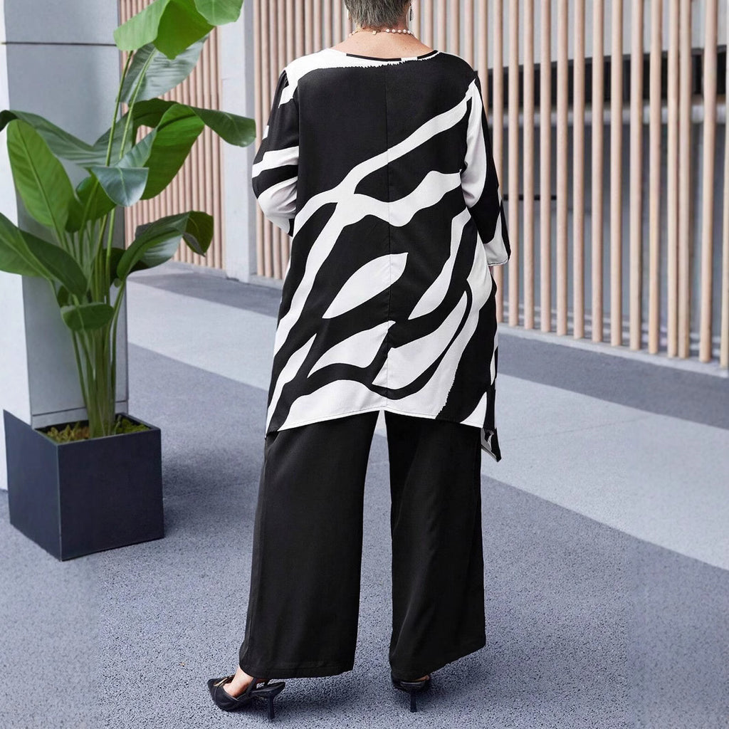 Plus-size Casual Straight-leg Pants Sets