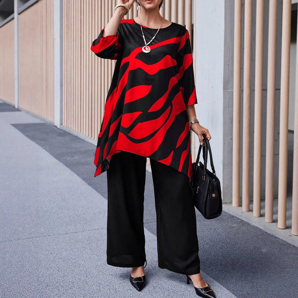 Plus-size Casual Straight-leg Pants Sets