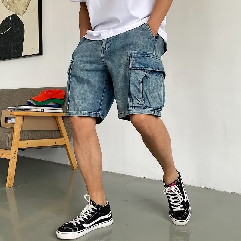 Pocket Denim Shorts Men