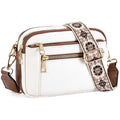 Triple-zipper Shoulder Bag With Floral