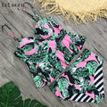 High Waisted Floral Biquini Two Piece Bikinis Tankini Beachwear