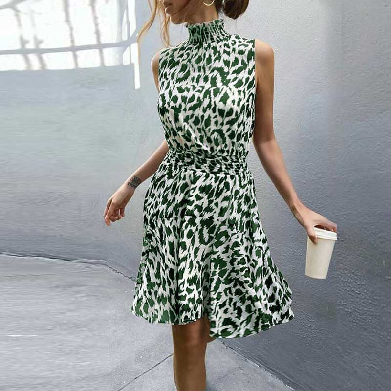 High neck tunic dress
