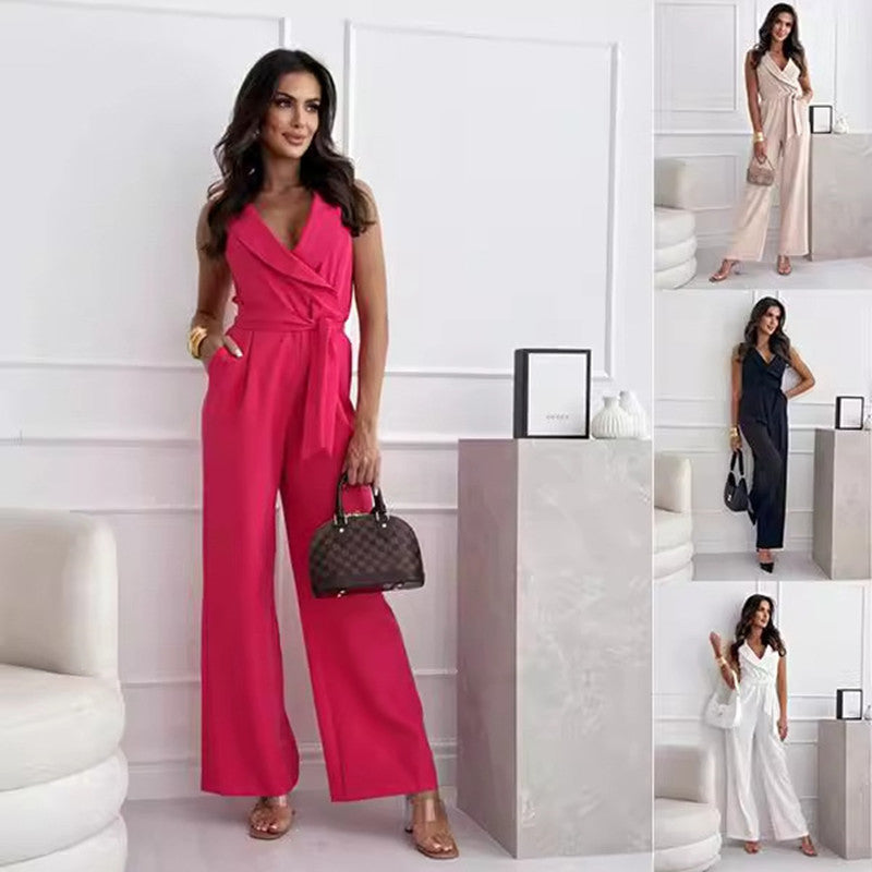 Crossover Vneck Jumpsuit Set