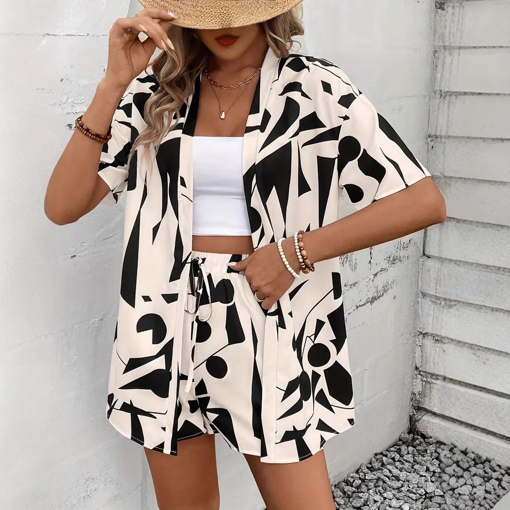 Printed Set Shirt And Shorts Two-piece