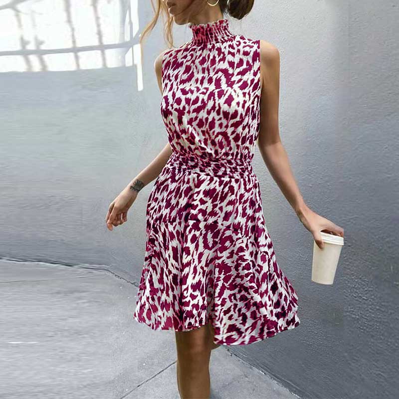 High neck tunic dress