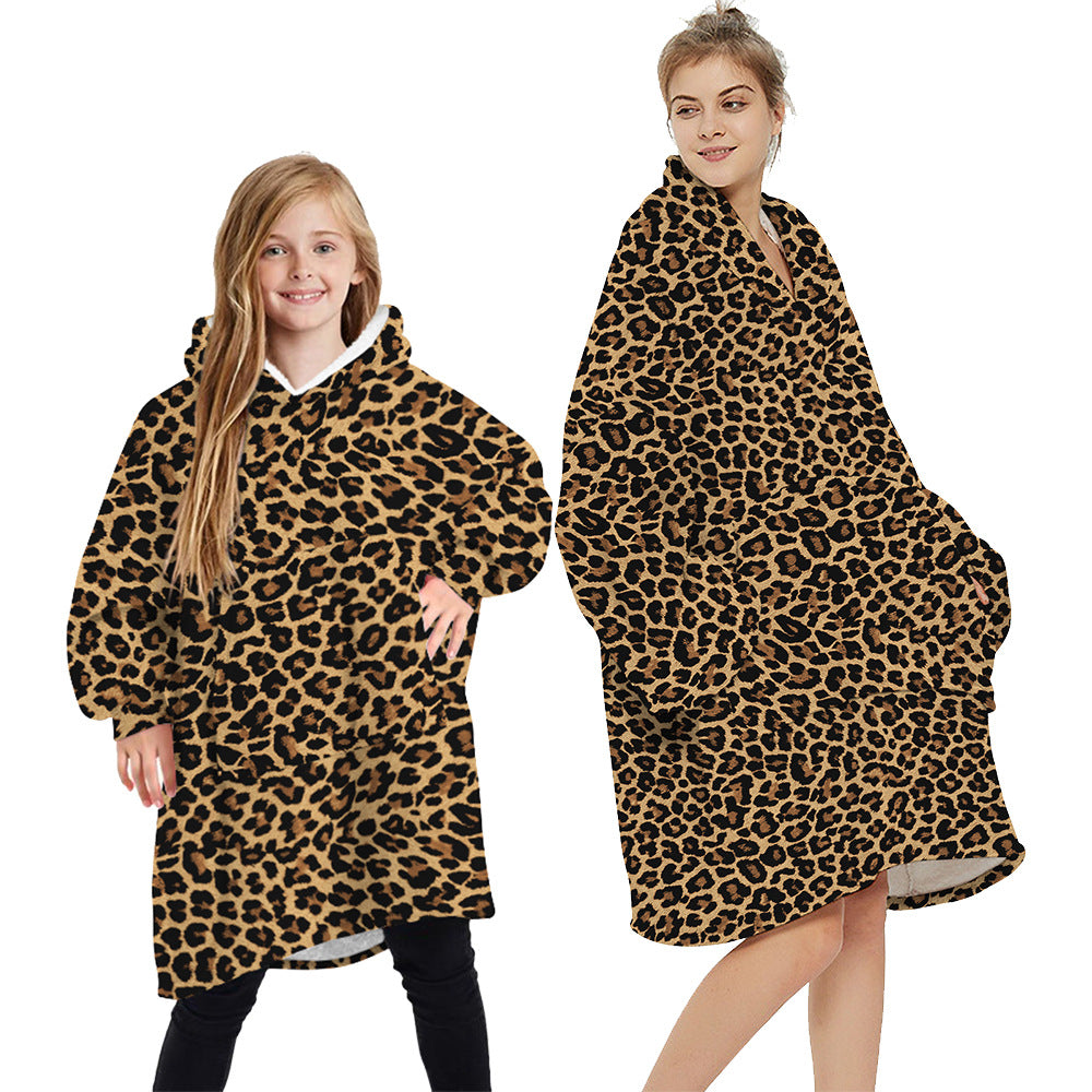 Cow pattern blanket parent child sweater