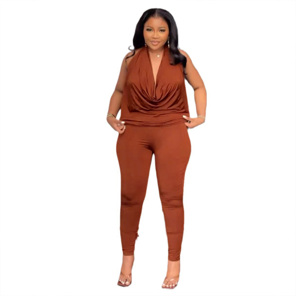 Stretch Halterneck Casual Set