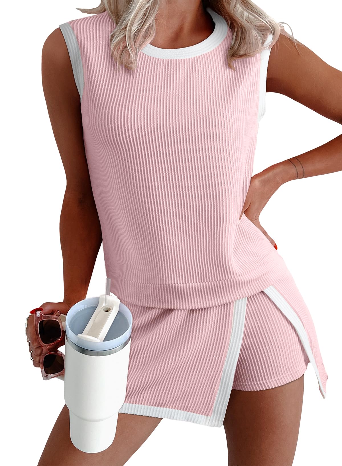 Ribbed shorts n top set