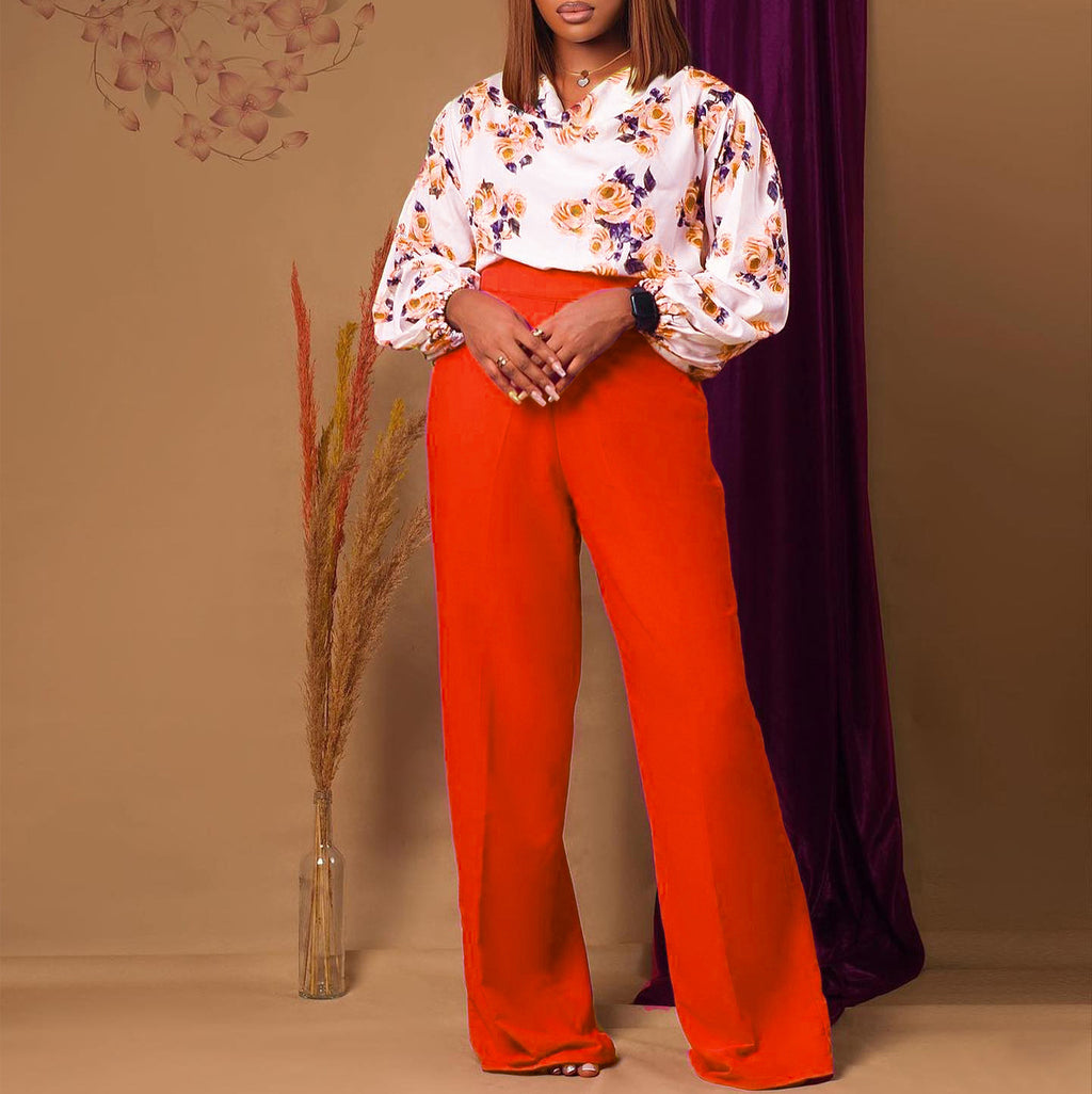 Printed Lace-Up Casual Set