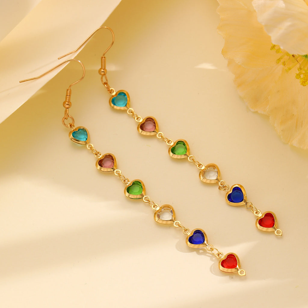 Women's Colorful Water Drop Tassel Earrings