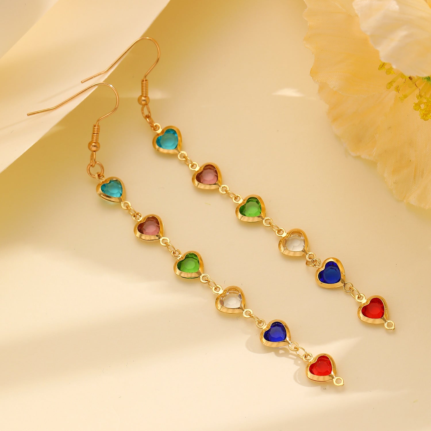 Women's Colorful Water Drop Tassel Earrings