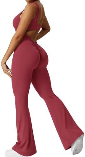 Flared Leg One-Piece Jumpsuit