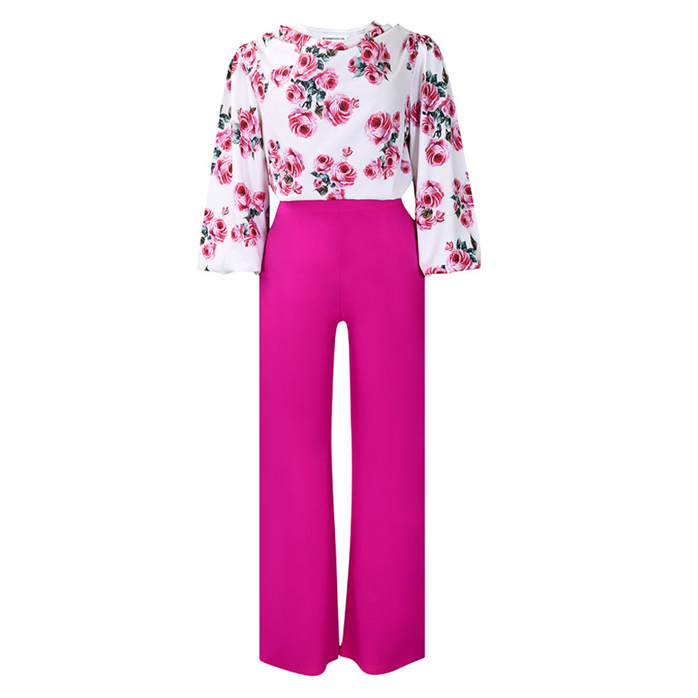 Printed Lace-Up Casual Set