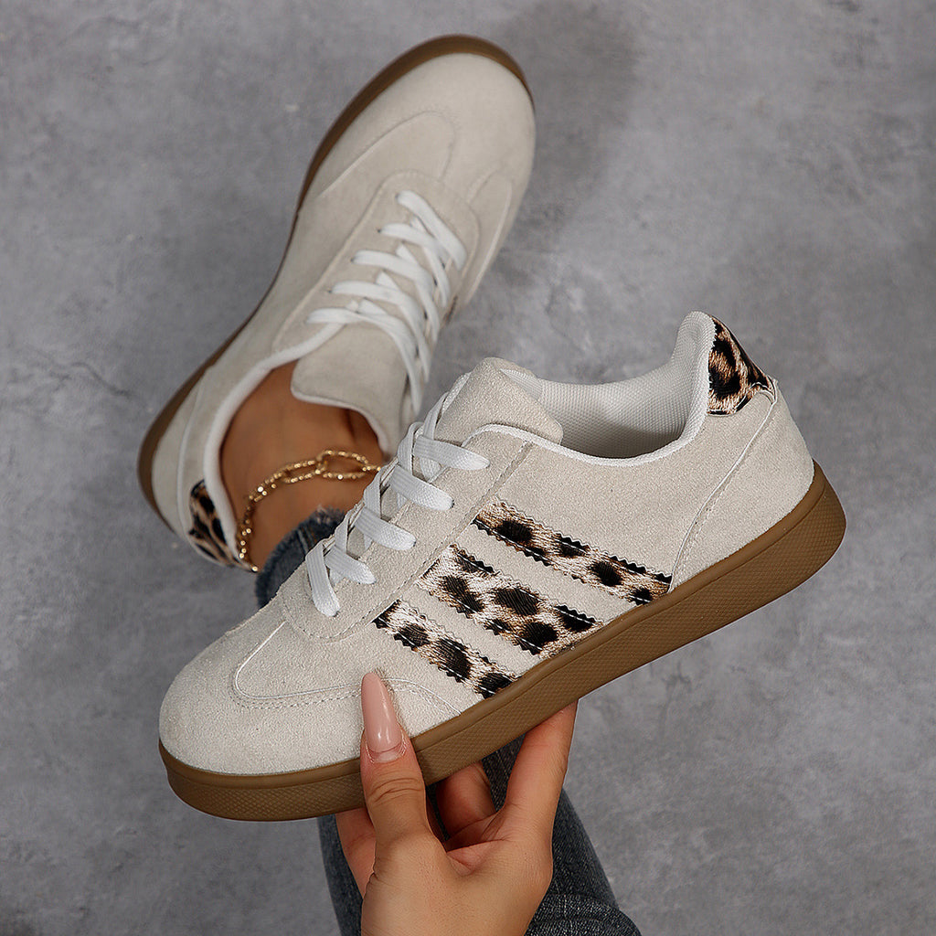 Vintage Leopard Print Versatile Women's Casual Shoes