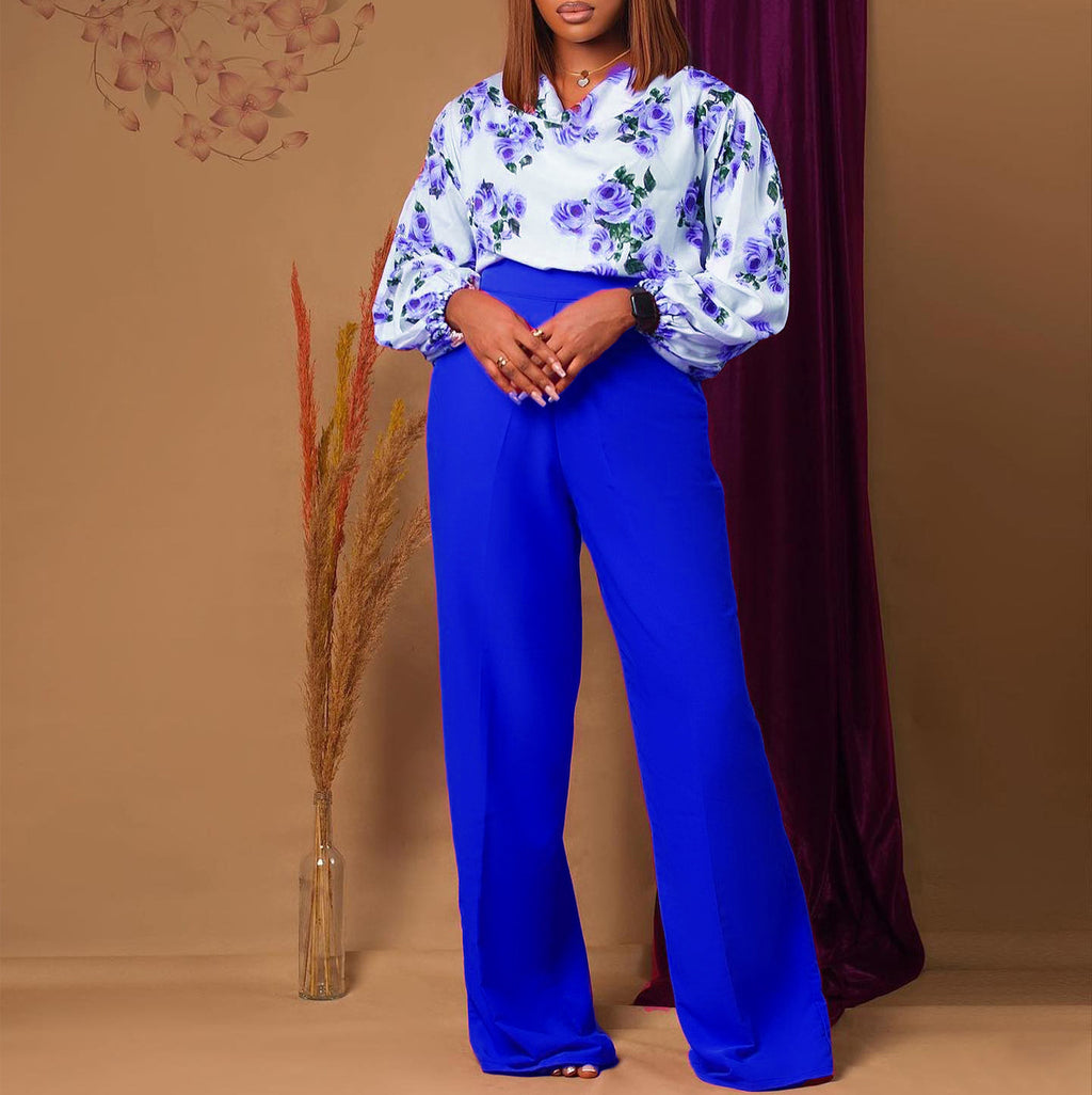 Printed Lace-Up Casual Set