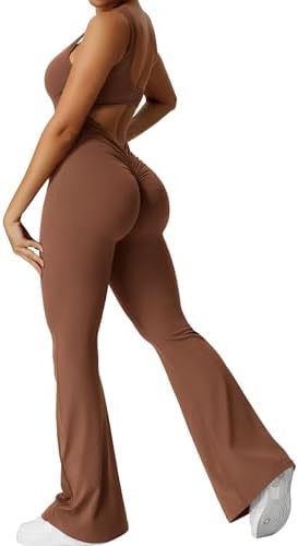 Flared Leg One-Piece Jumpsuit