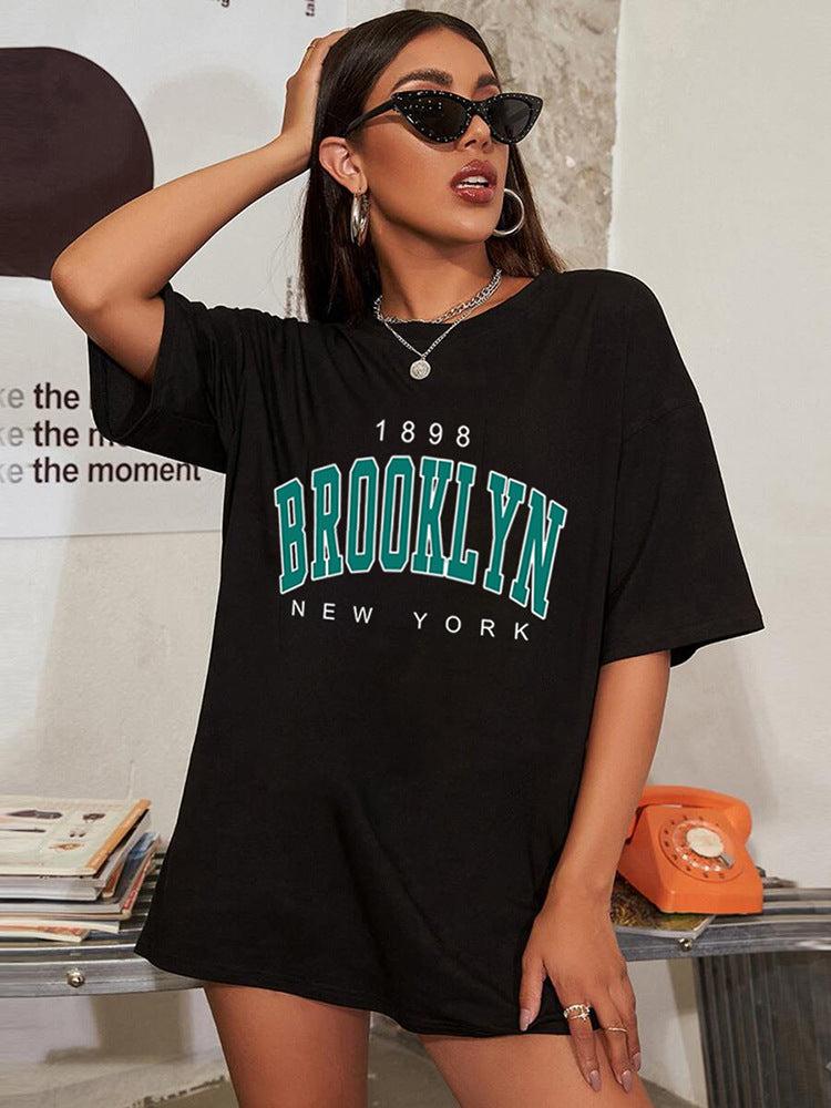 Summer Fashion Casual  Drop Shoulder Women's T-shirt