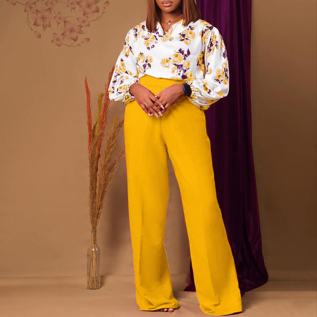 Printed Lace-Up Casual Set