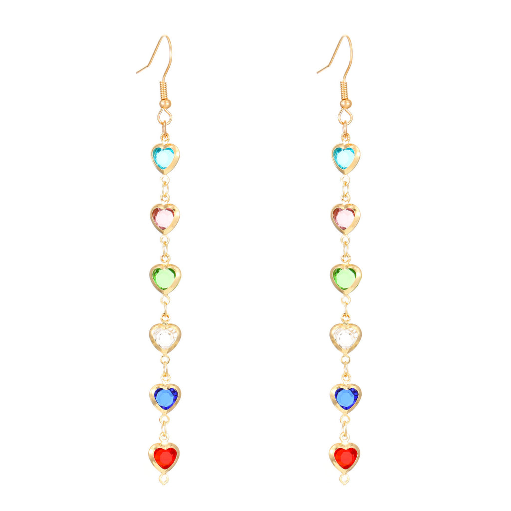 Women's Colorful Water Drop Tassel Earrings