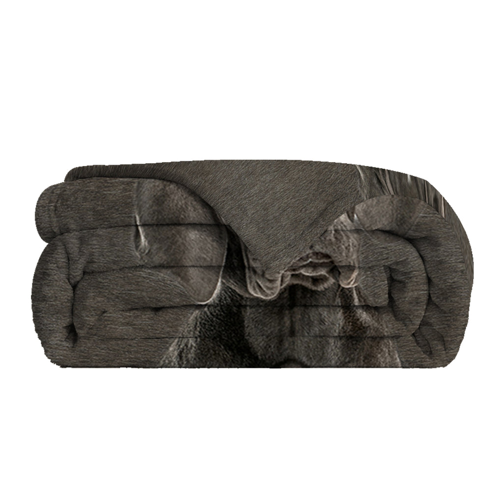 Grey Great Dane Flannel Throw Blanket