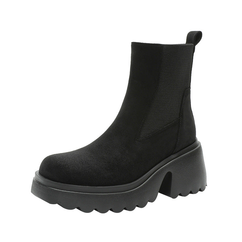 High Heel Suede Stretch Boots