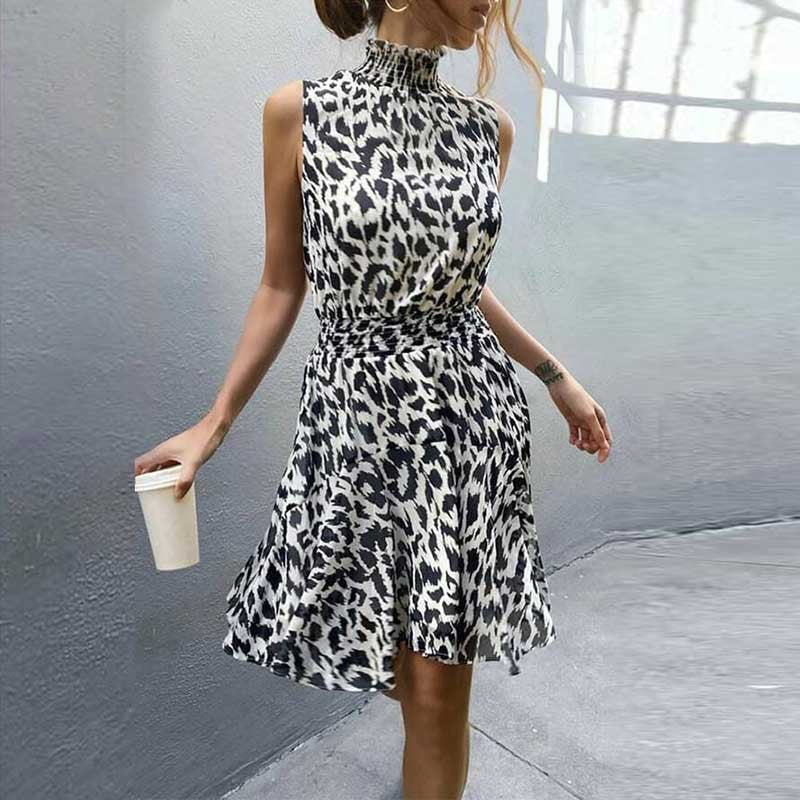 High neck tunic dress