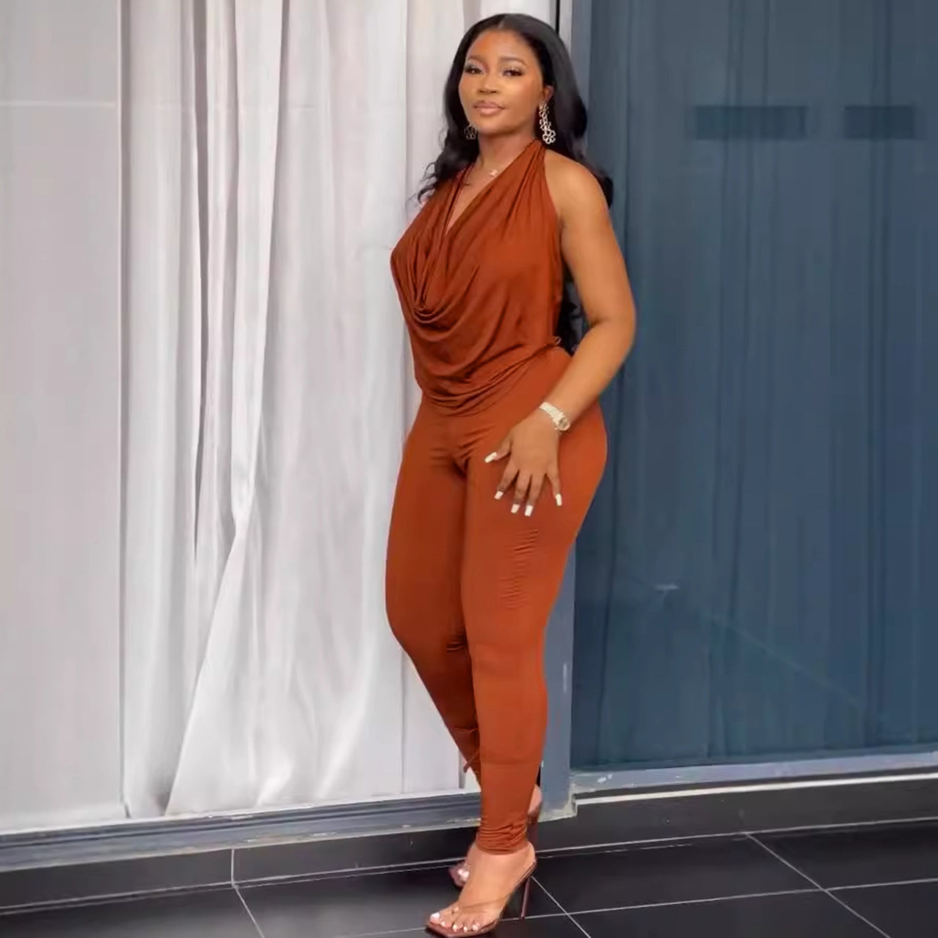 Stretch Halterneck Casual Set